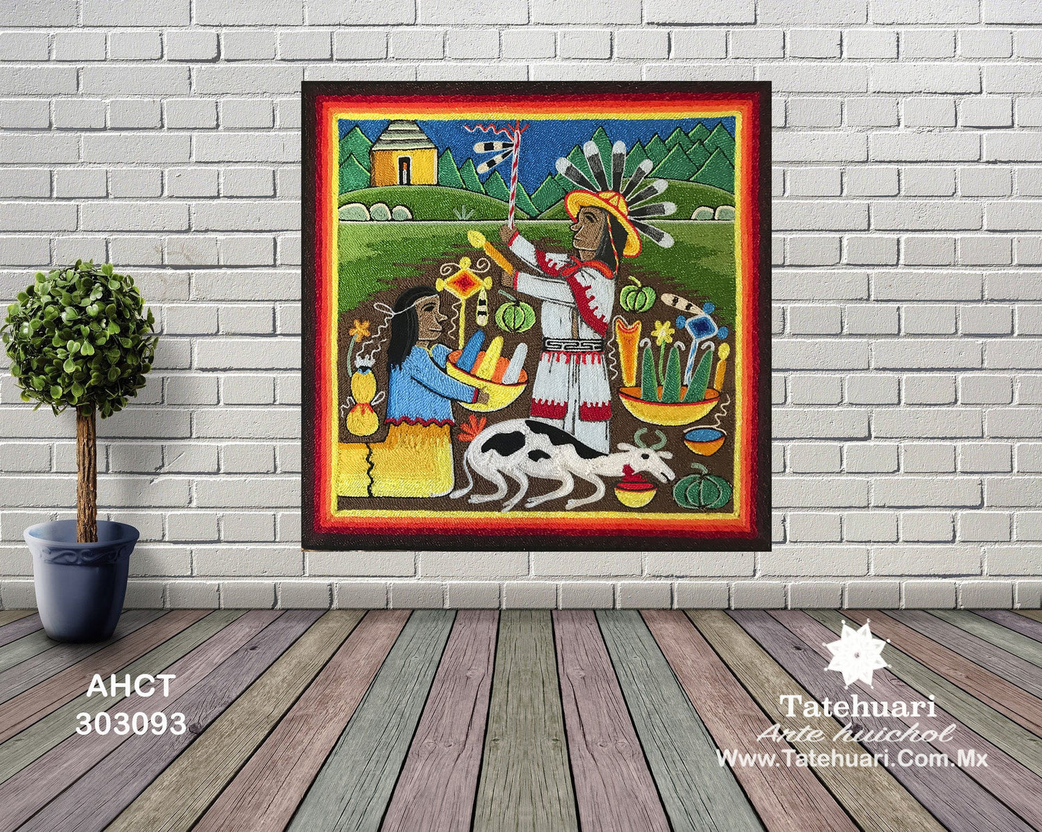 Cuadro de Estambre 303093 - TATEHUARI, arte huichol