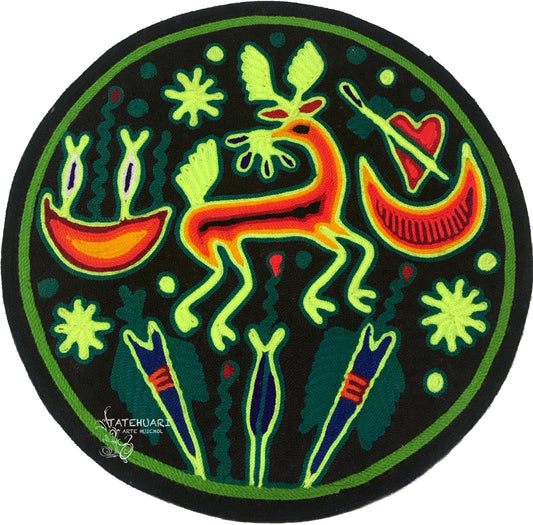 Cuadro de Estambre 303021 - TATEHUARI, arte huichol