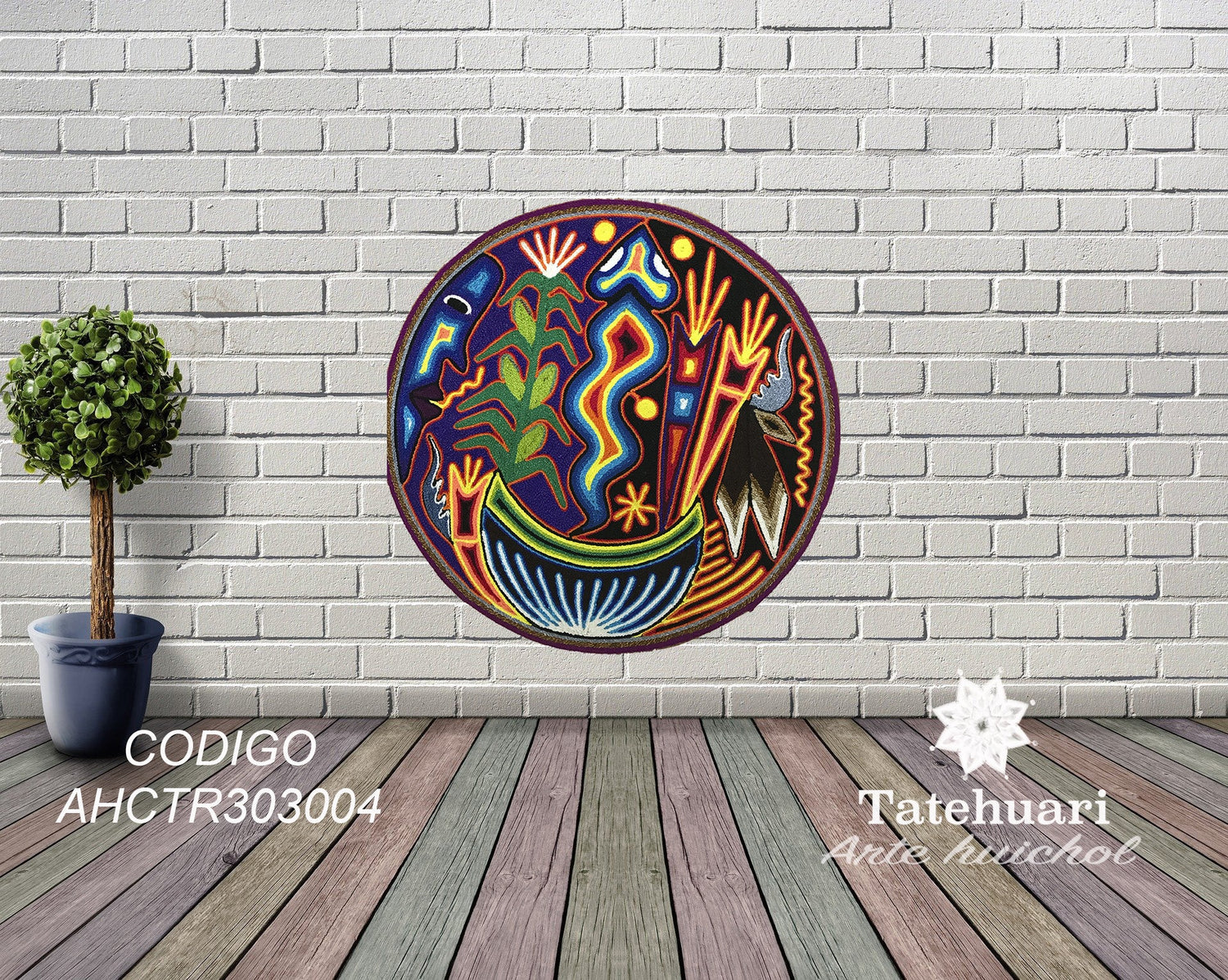 Cuadro de Estambre 303004 - TATEHUARI, arte huichol