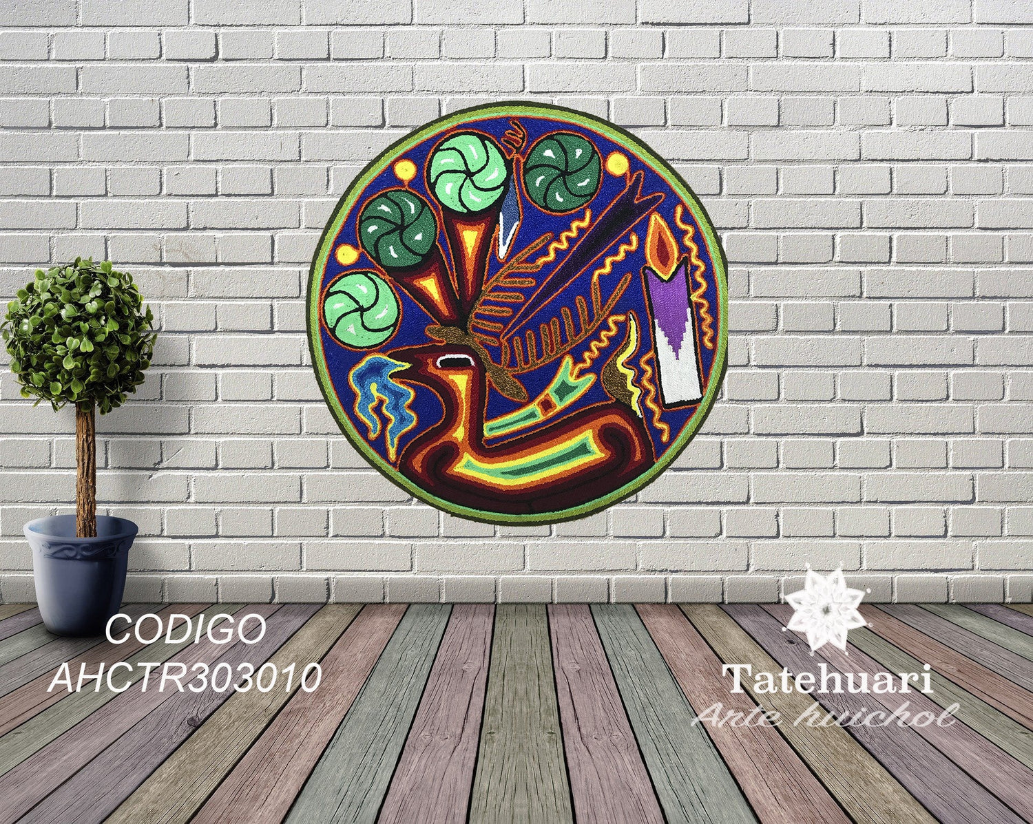 Cuadro de Estambre 303010 - TATEHUARI, arte huichol