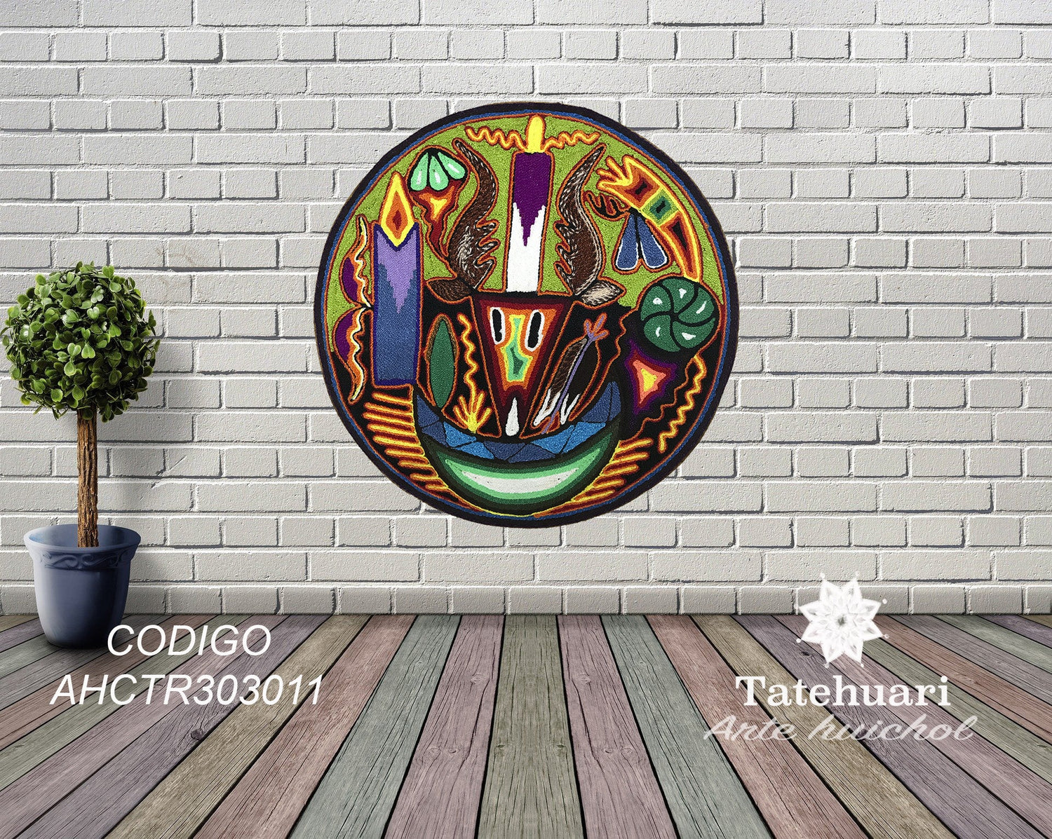 Cuadro de Estambre 303011 - TATEHUARI, arte huichol