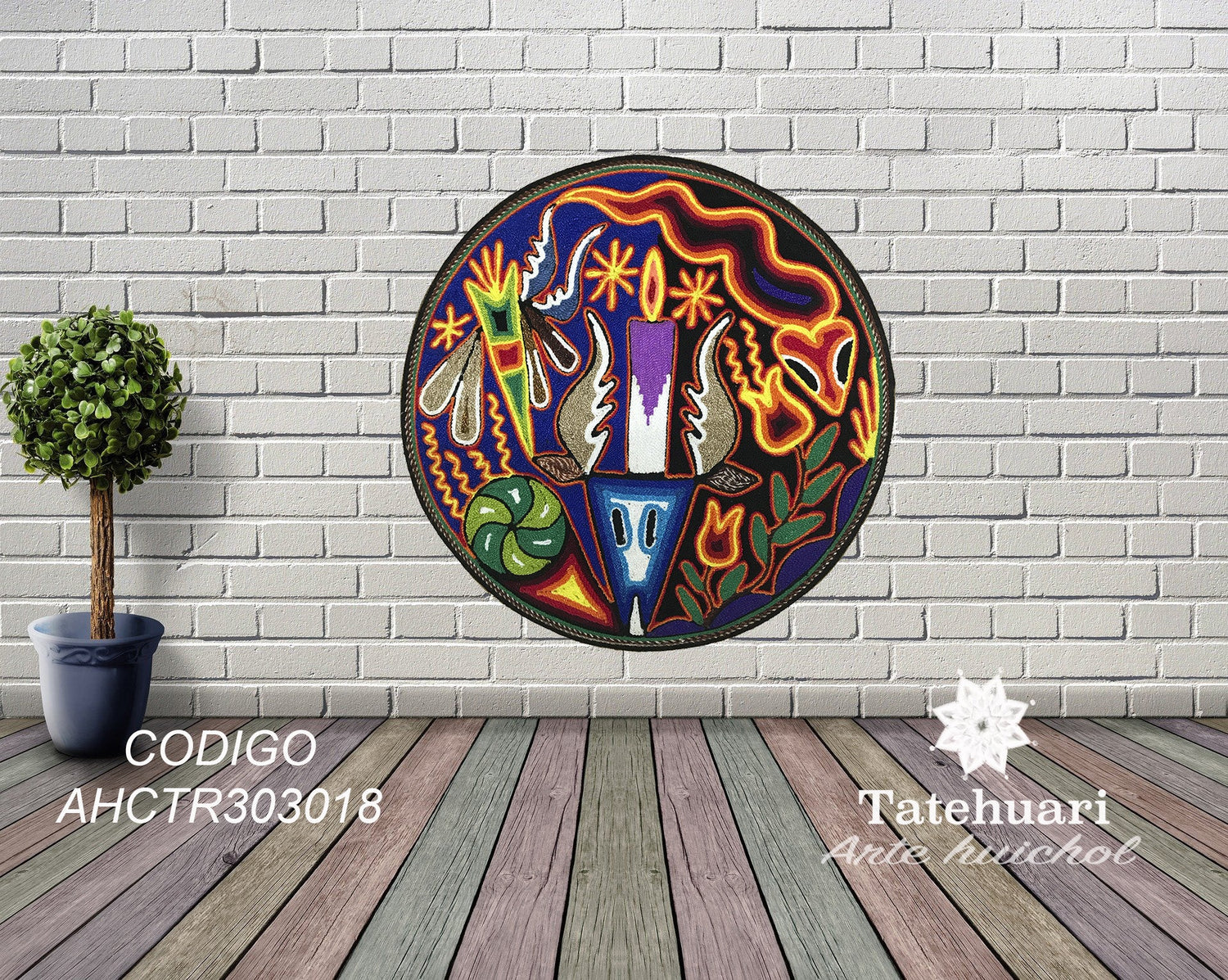 Cuadro de Estambre 303018 - TATEHUARI, arte huichol