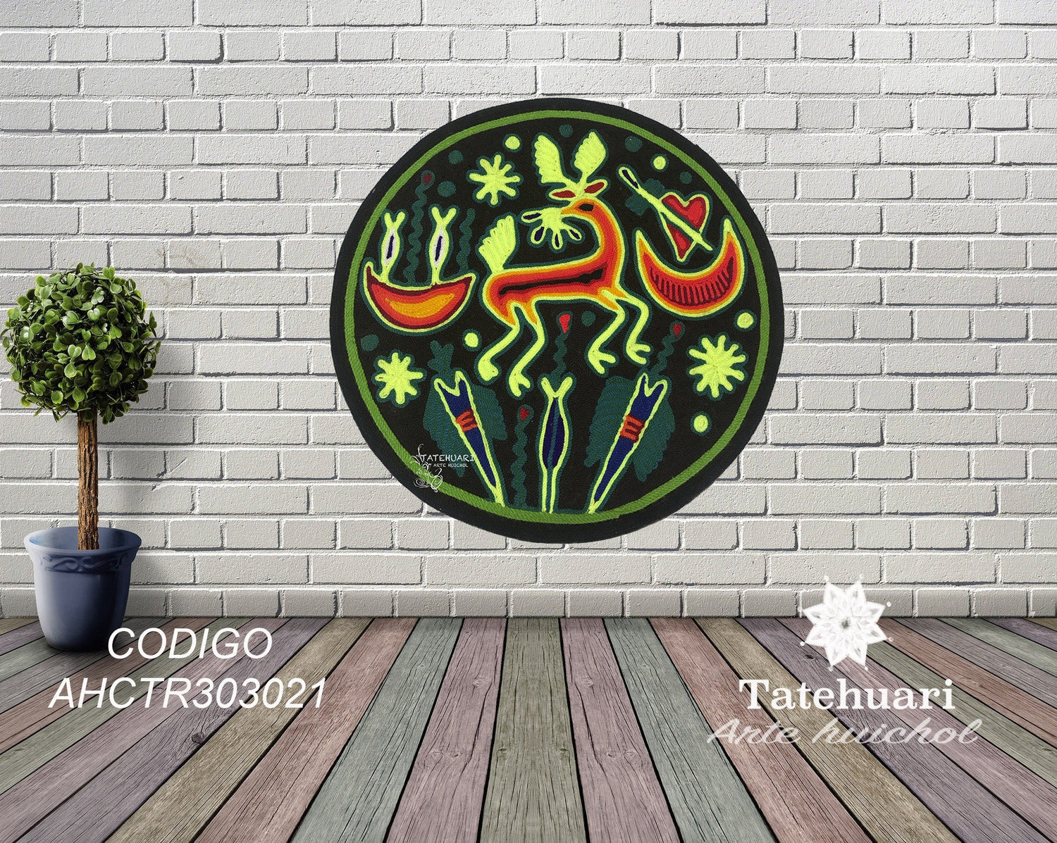 Cuadro de Estambre 303021 - TATEHUARI, arte huichol