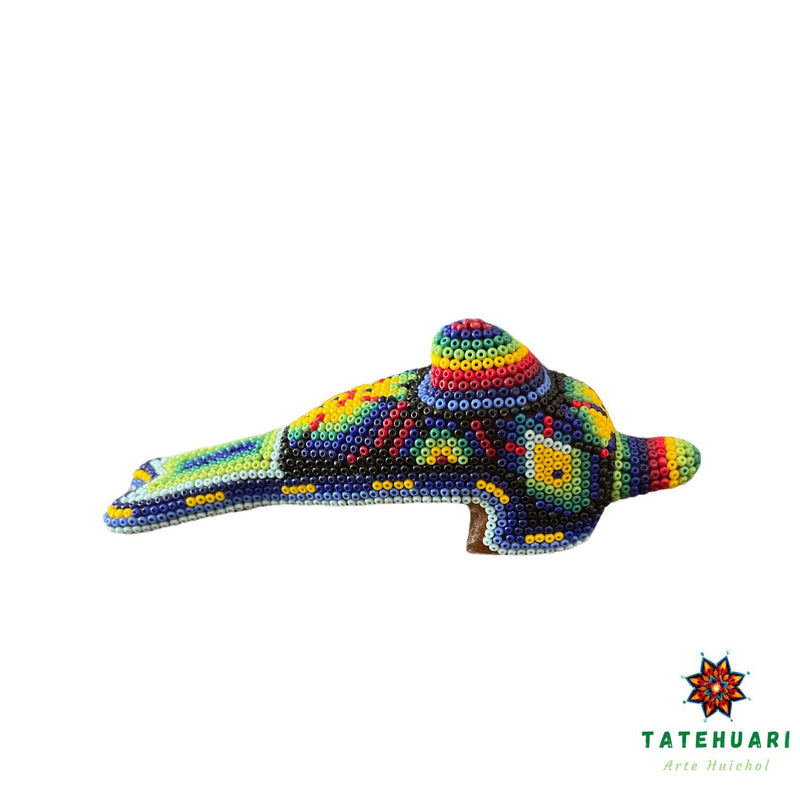 Delfín Nadando - FCH16 - TATEHUARI, arte huichol