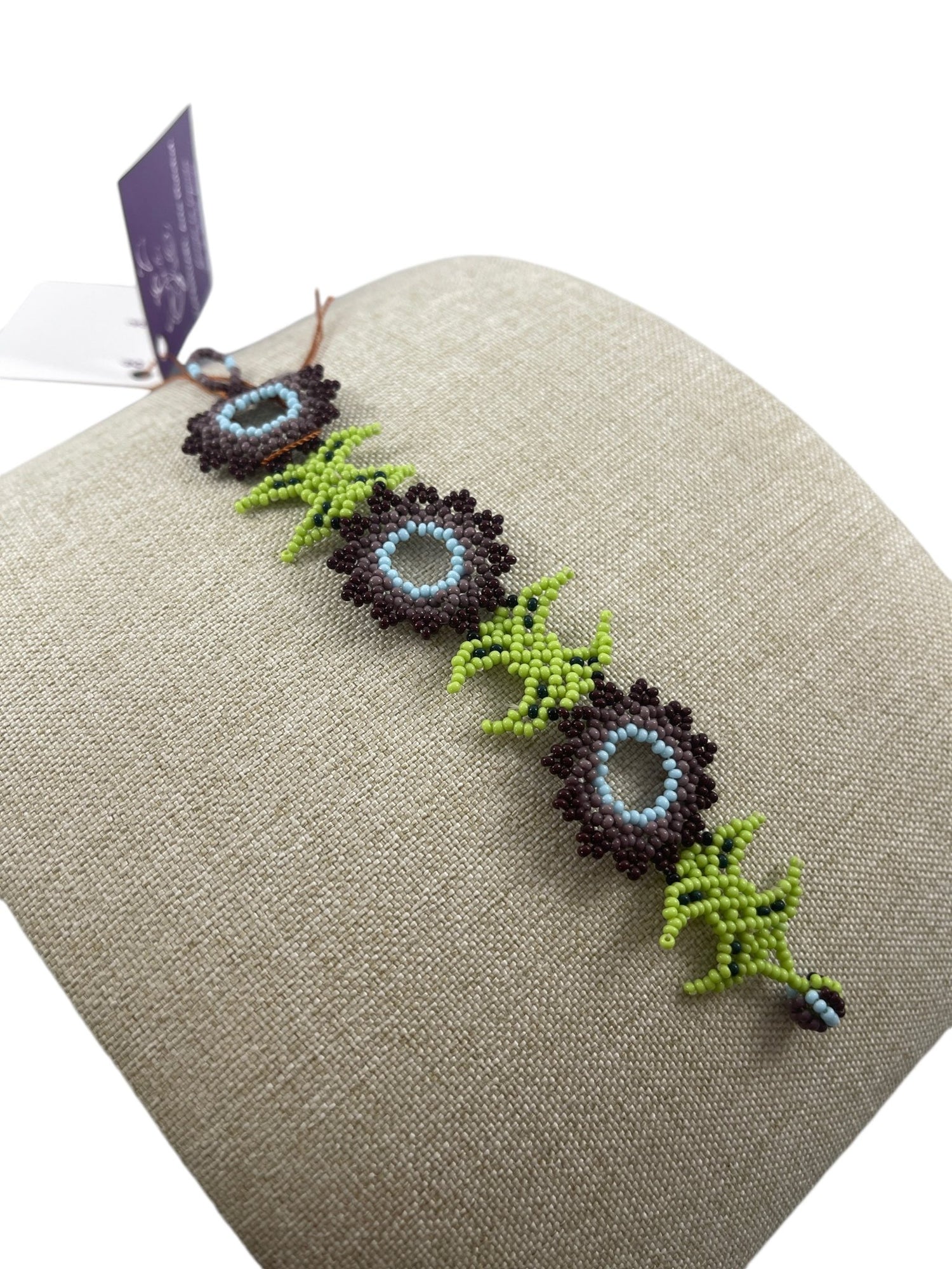 Bracelet Chaquira PC04floresmoradas