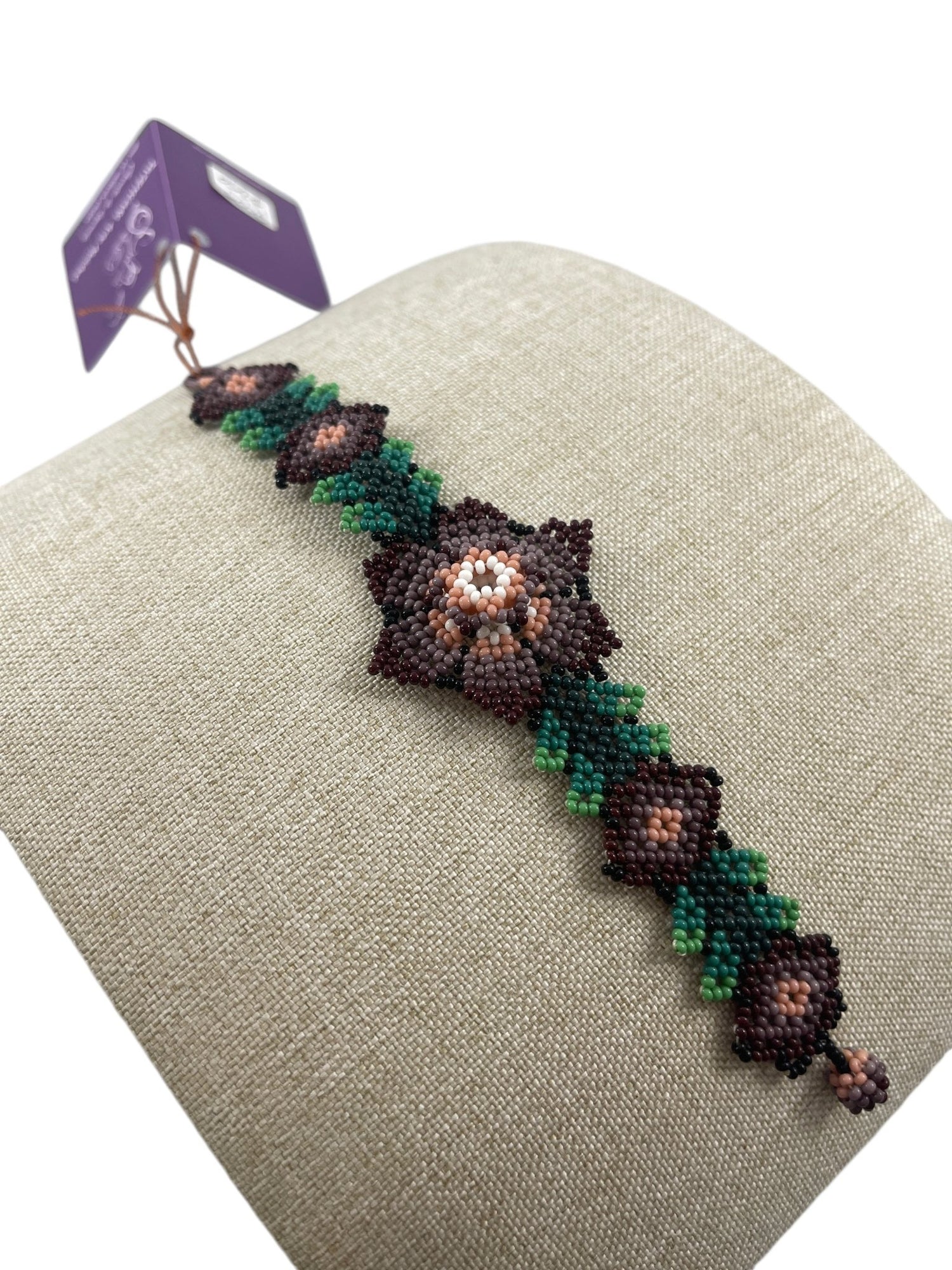 Bracelet de perles PC05flormorada