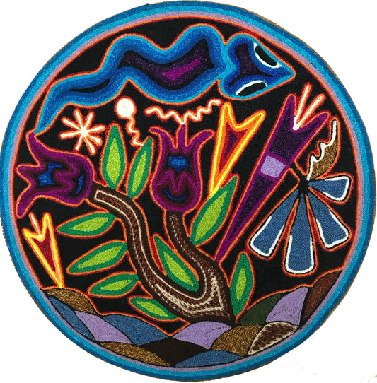 Cuadro de Estambre 303009 - TATEHUARI, arte huichol