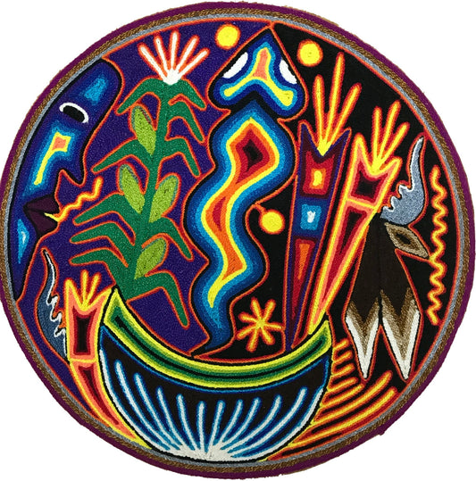 Cuadro de Estambre 303004 - TATEHUARI, arte huichol