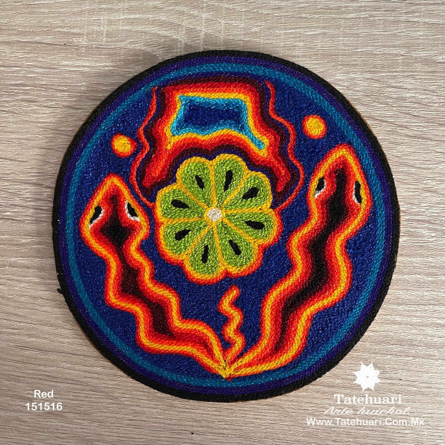 Cuadro o Tabla de Estambre 15 X 15 cms - TATEHUARI, arte huichol