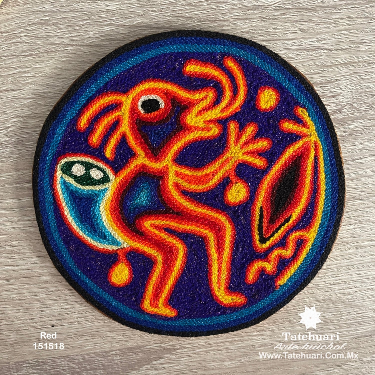 Cuadro o Tabla de Estambre 15 X 15 cms - TATEHUARI, arte huichol