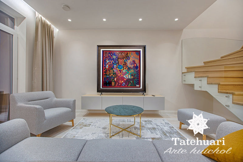 Cuadro o Tabla de Estambre AHCT606053 - TATEHUARI, arte huichol