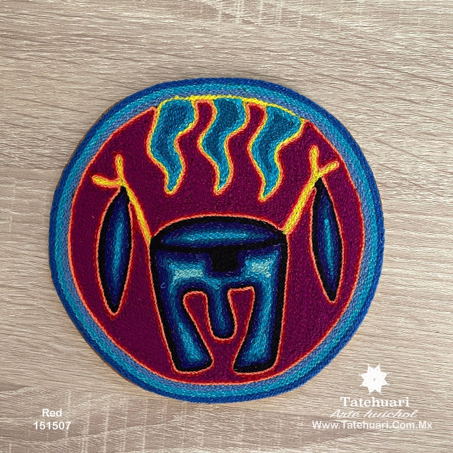 Cuadro o Tabla de Estambre 15 X 15 cms - TATEHUARI, arte huichol