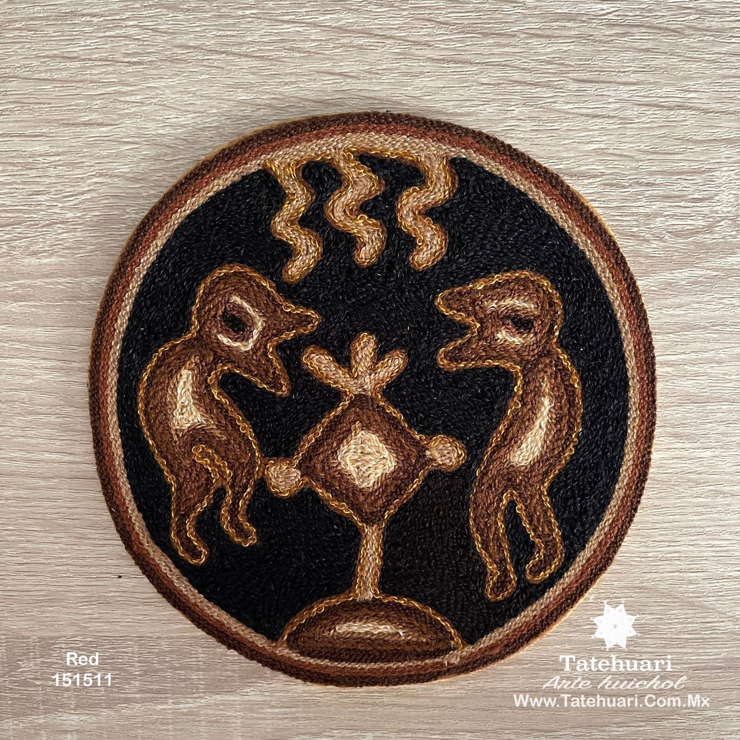 Cuadro o Tabla de Estambre 15 X 15 cms - TATEHUARI, arte huichol