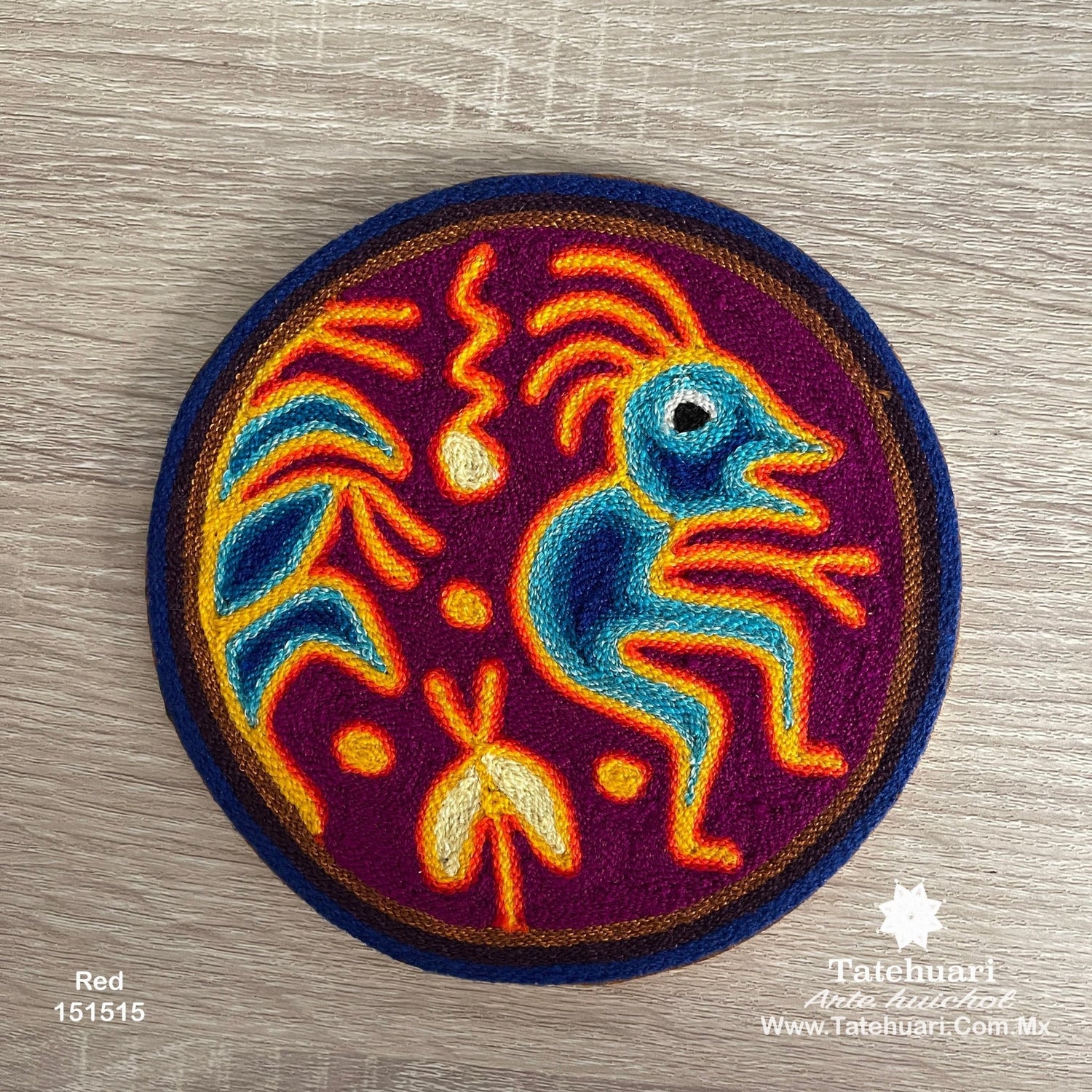 Cuadro o Tabla de Estambre 15 X 15 cms - TATEHUARI, arte huichol