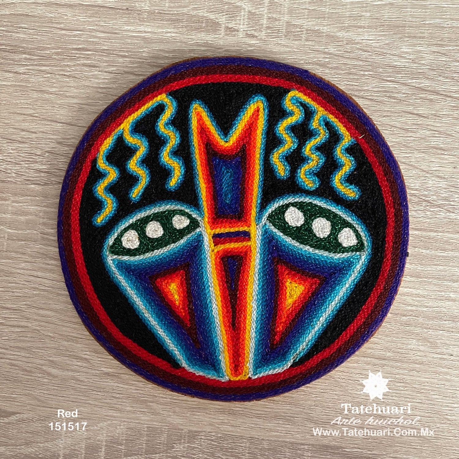 Cuadro o Tabla de Estambre 15 X 15 cms - TATEHUARI, arte huichol