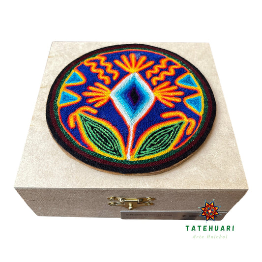 Medium Wooden Box - Huichol Crafts