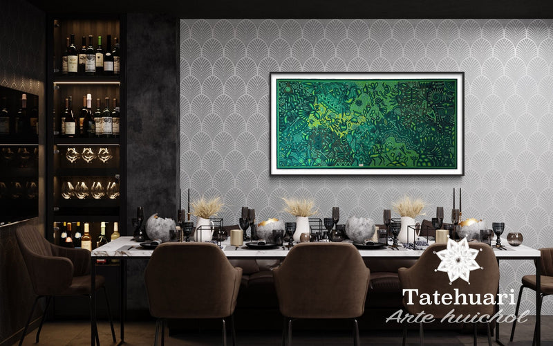 Cuadro o Tabla de Estambre 100 x 200 cms - TATEHUARI, arte huichol