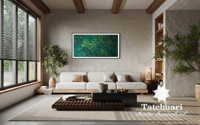 Cuadro o Tabla de Estambre 100 x 200 cms - TATEHUARI, arte huichol