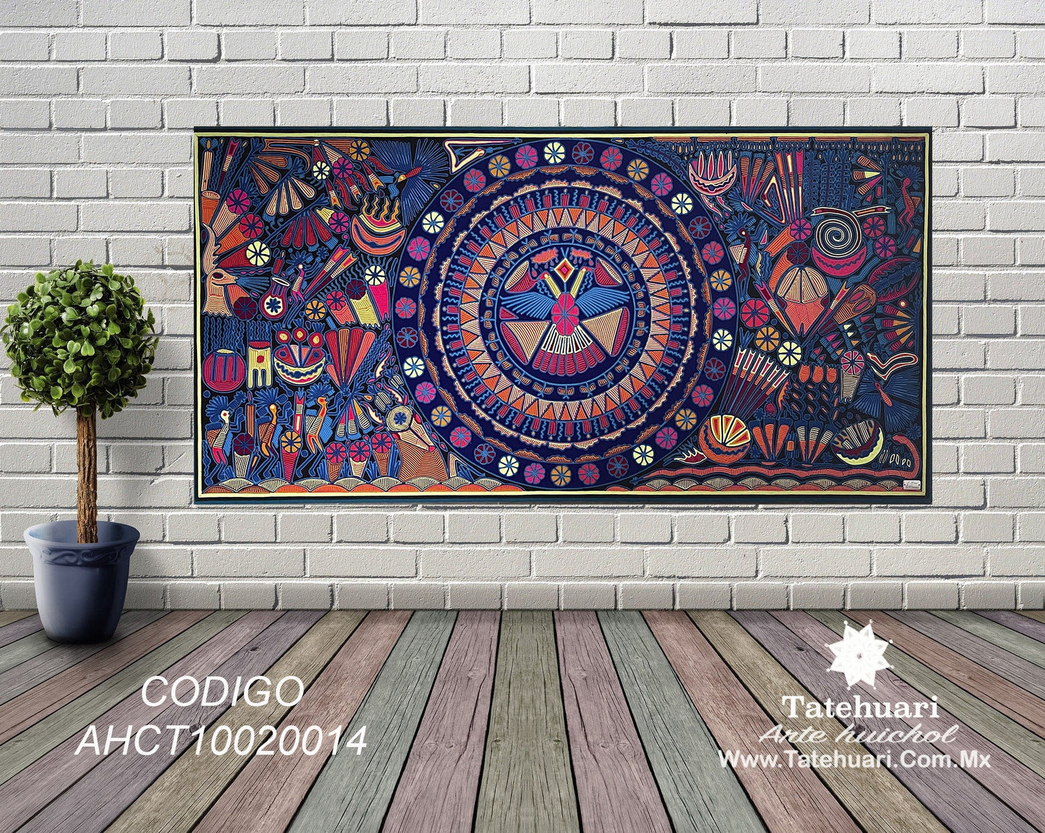 Cuadro o Tabla de Estambre 100 x 200 cms - TATEHUARI, arte huichol