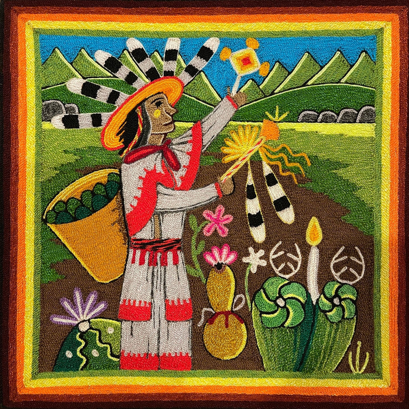 Cuadro de Estambre 303098 - TATEHUARI, arte huichol