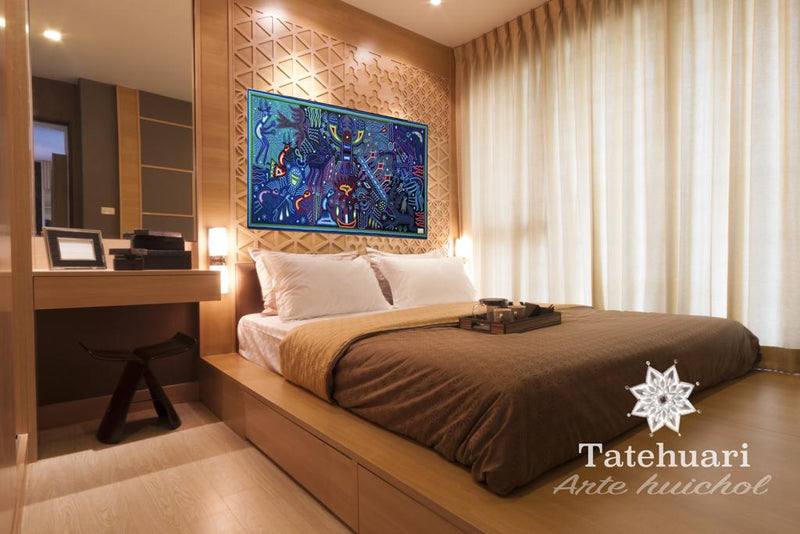 Cuadro o Tabla de Estambre 60 X 120 cms - TATEHUARI, arte huichol