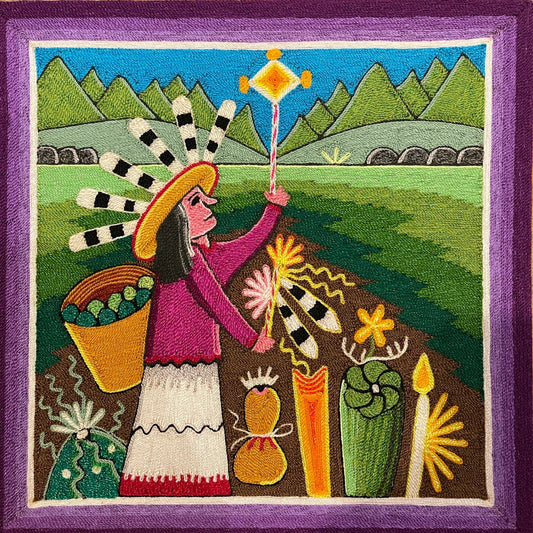 Cuadro de Estambre 3030103 - TATEHUARI, arte huichol