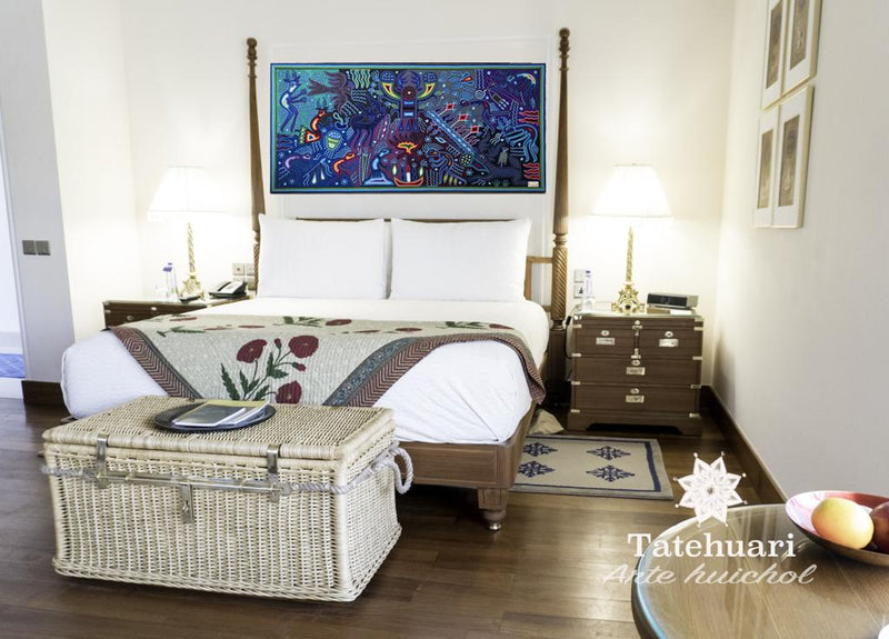 Cuadro o Tabla de Estambre 60 X 120 cms - TATEHUARI, arte huichol