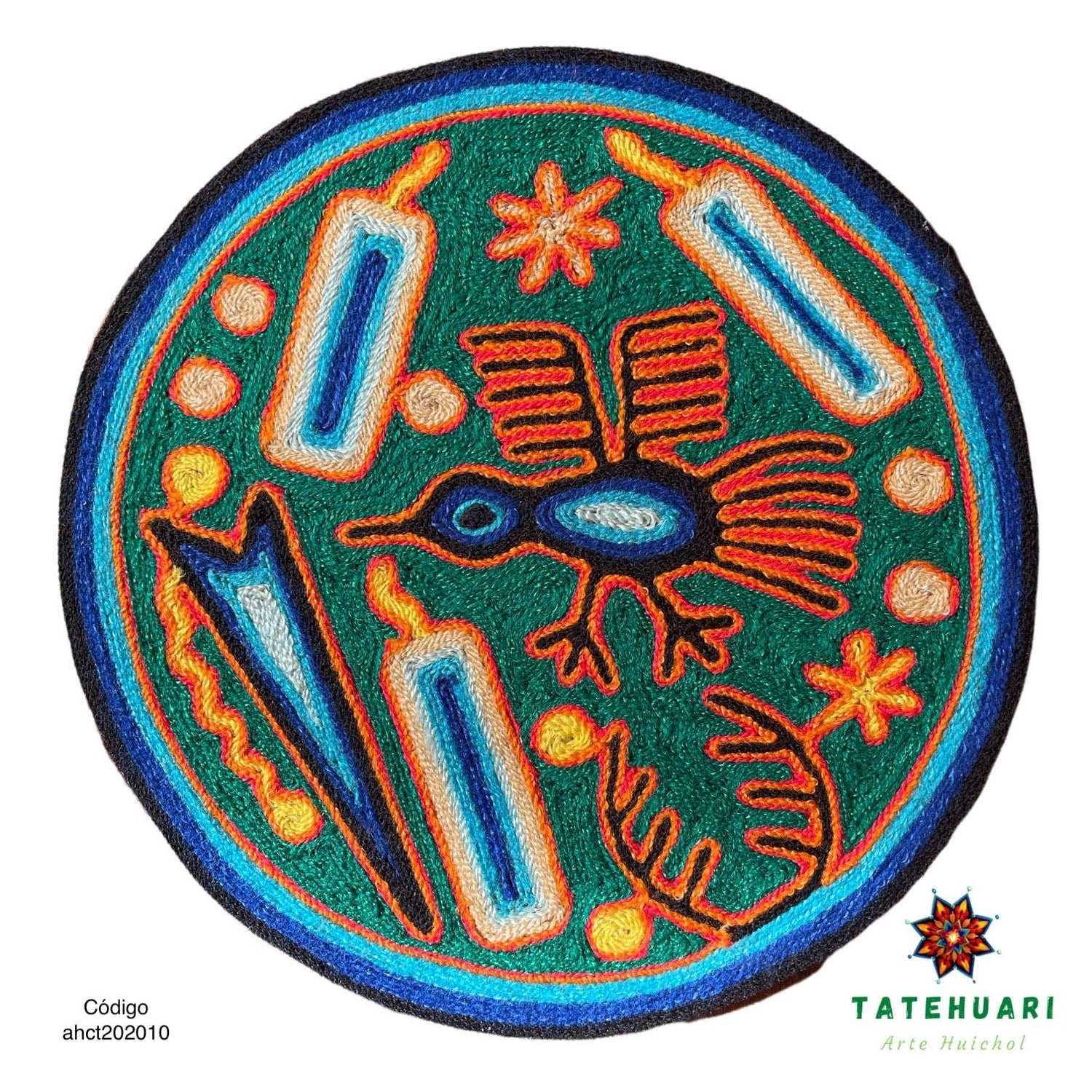Cuadro 20 cms redondo CUADEST14 - TATEHUARI, arte huichol