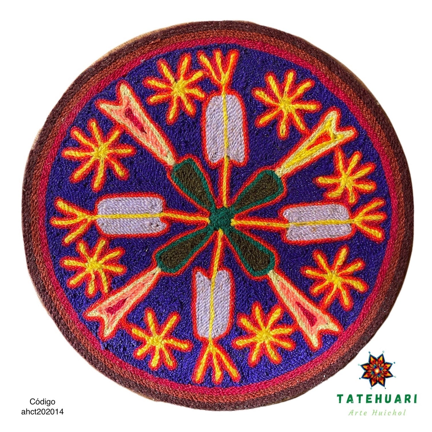 Cuadro 20 cms redondo CUADEST12 - TATEHUARI, arte huichol