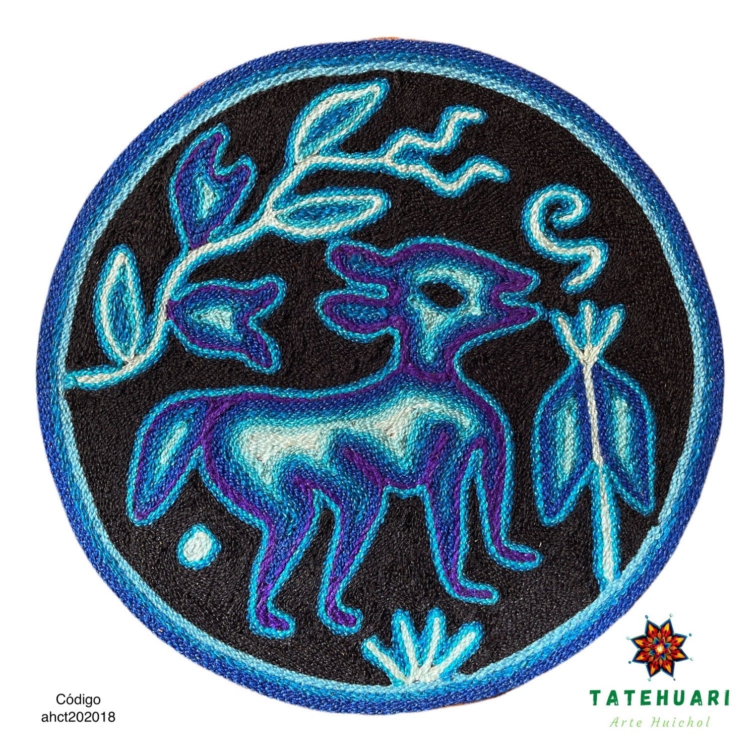 Cuadro 20 cms redondo CUADEST10 - TATEHUARI, arte huichol