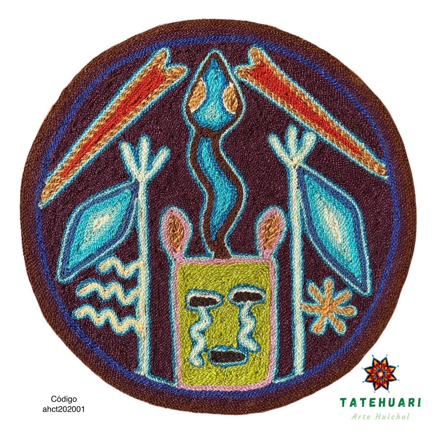 Cuadro o Tabla de Estambre 20 X 20 cms - TATEHUARI, arte huichol
