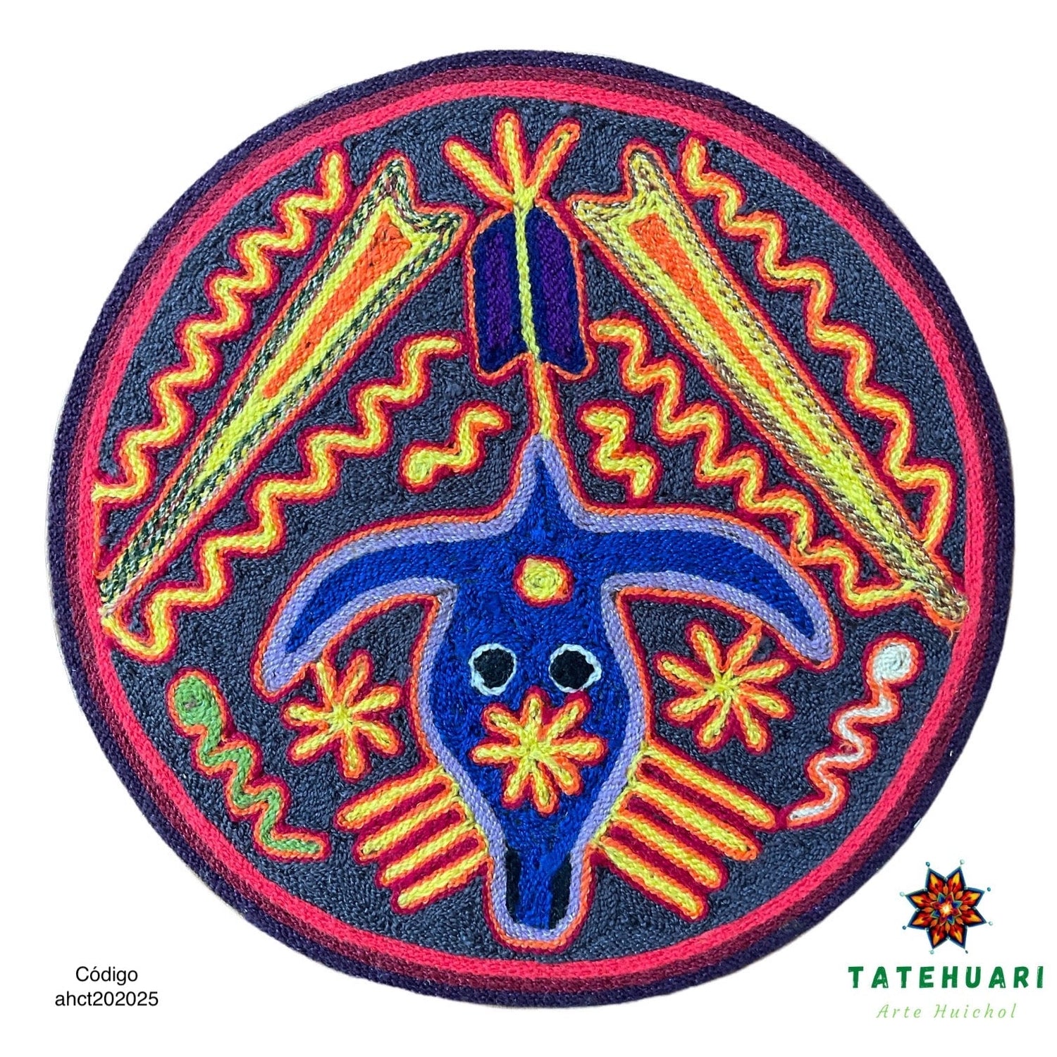 Cuadro o Tabla de Estambre 20 X 20 cms - TATEHUARI, arte huichol