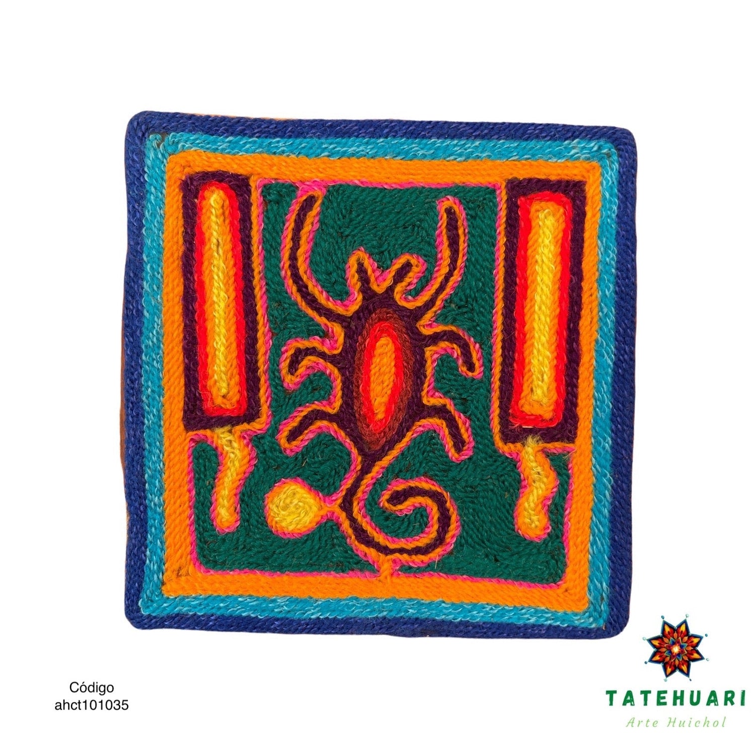 Cuadro o Tabla de Estambre 10 X 10 cms - TATEHUARI, arte huichol