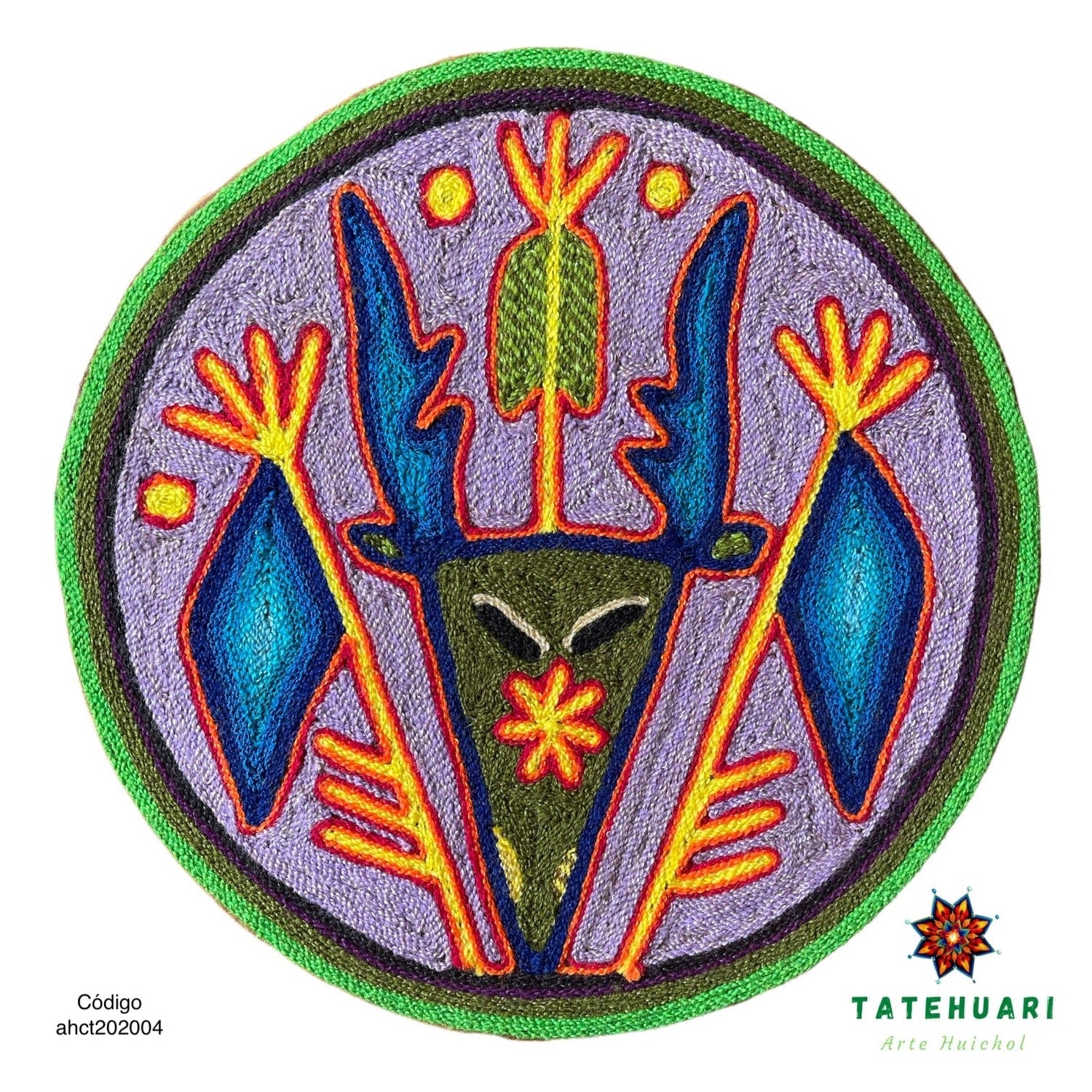 Cuadro o Tabla de Estambre 20 X 20 cms - TATEHUARI, arte huichol