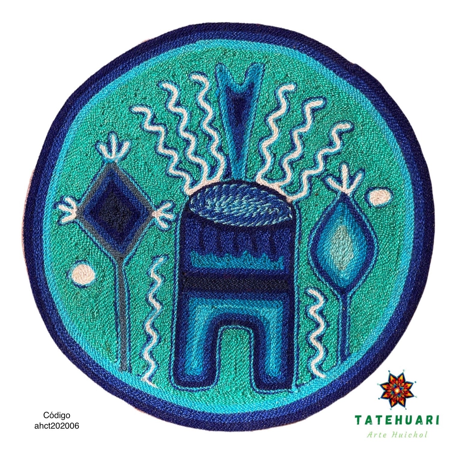 Cuadro 20 cms redondo CUADEST18 - TATEHUARI, arte huichol