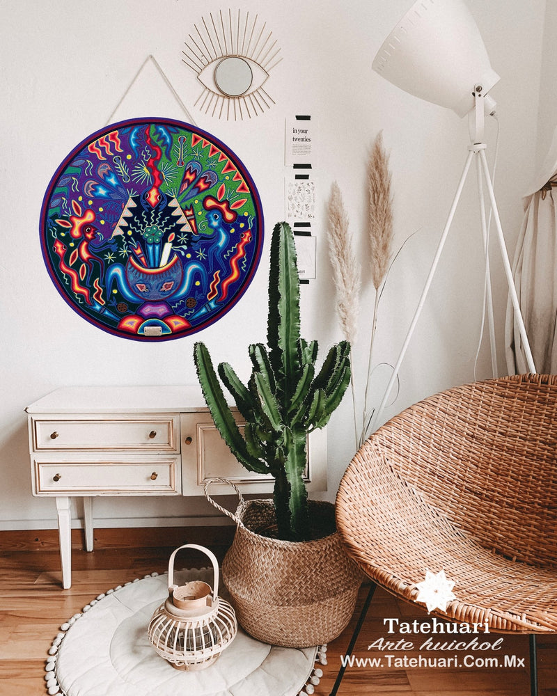 Cuadro o Tabla de Estambre AHCT606065 - TATEHUARI, arte huichol