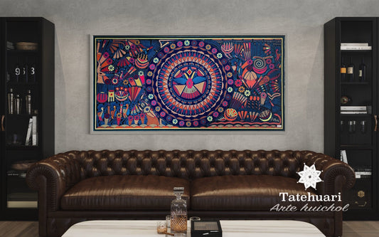 Cuadro o Tabla de Estambre 100 x 200 cms - TATEHUARI, arte huichol