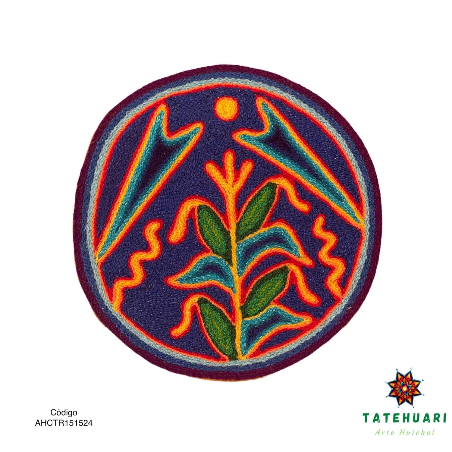 Cuadro o Tabla de Estambre 15 X 15 cms - TATEHUARI, arte huichol