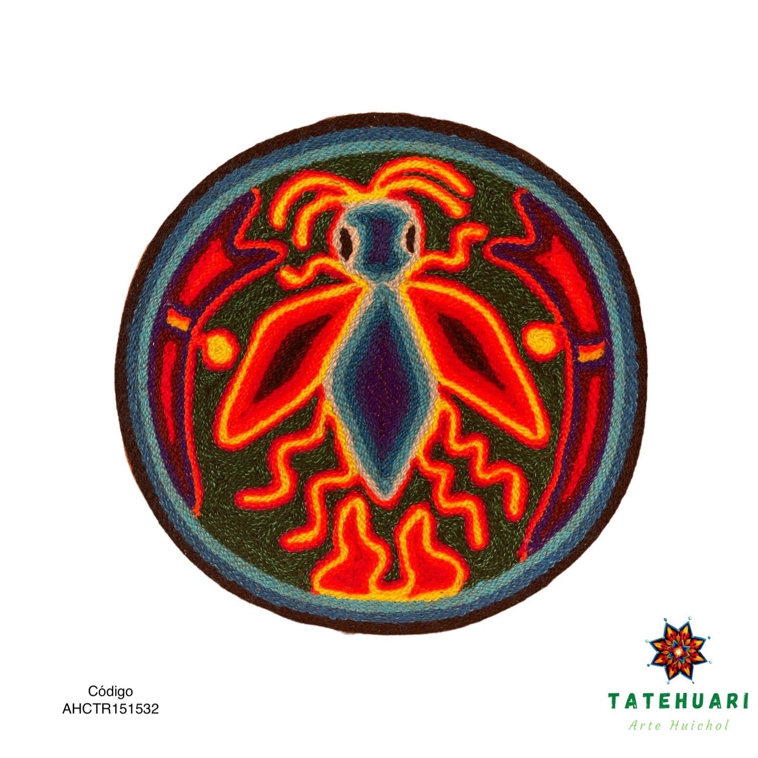 Cuadro o Tabla de Estambre 15 X 15 cms - TATEHUARI, arte huichol
