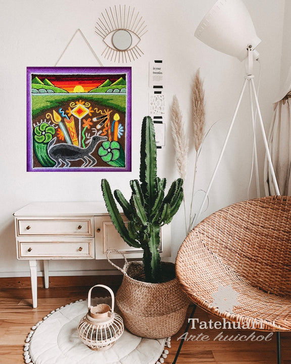 Cuadro de Estambre 3030108 - TATEHUARI, arte huichol