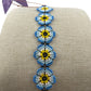 Bracelet de perles PC04fleursbleues