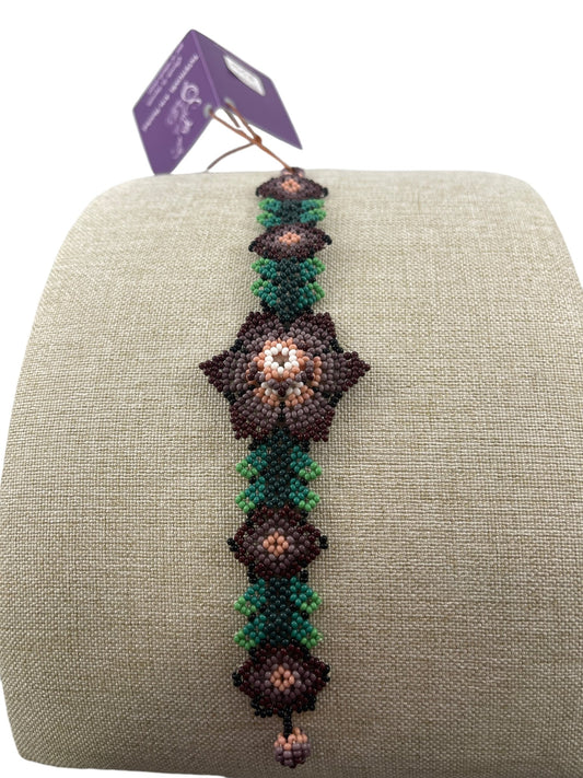 Bracelet de perles PC05flormorada