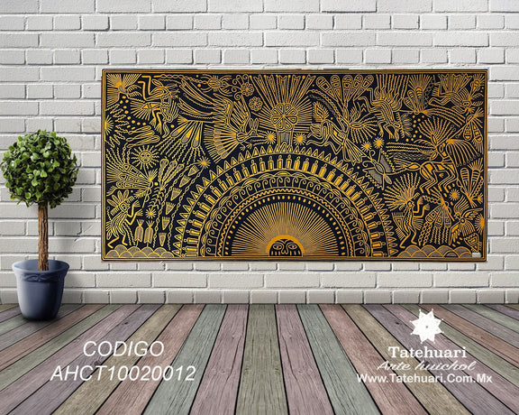 Cuadro o Tabla de Estambre 100 x 200 cms - TATEHUARI, arte huichol