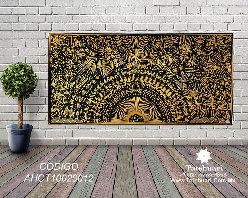 Cuadro o Tabla de Estambre 100 x 200 cms - TATEHUARI, arte huichol