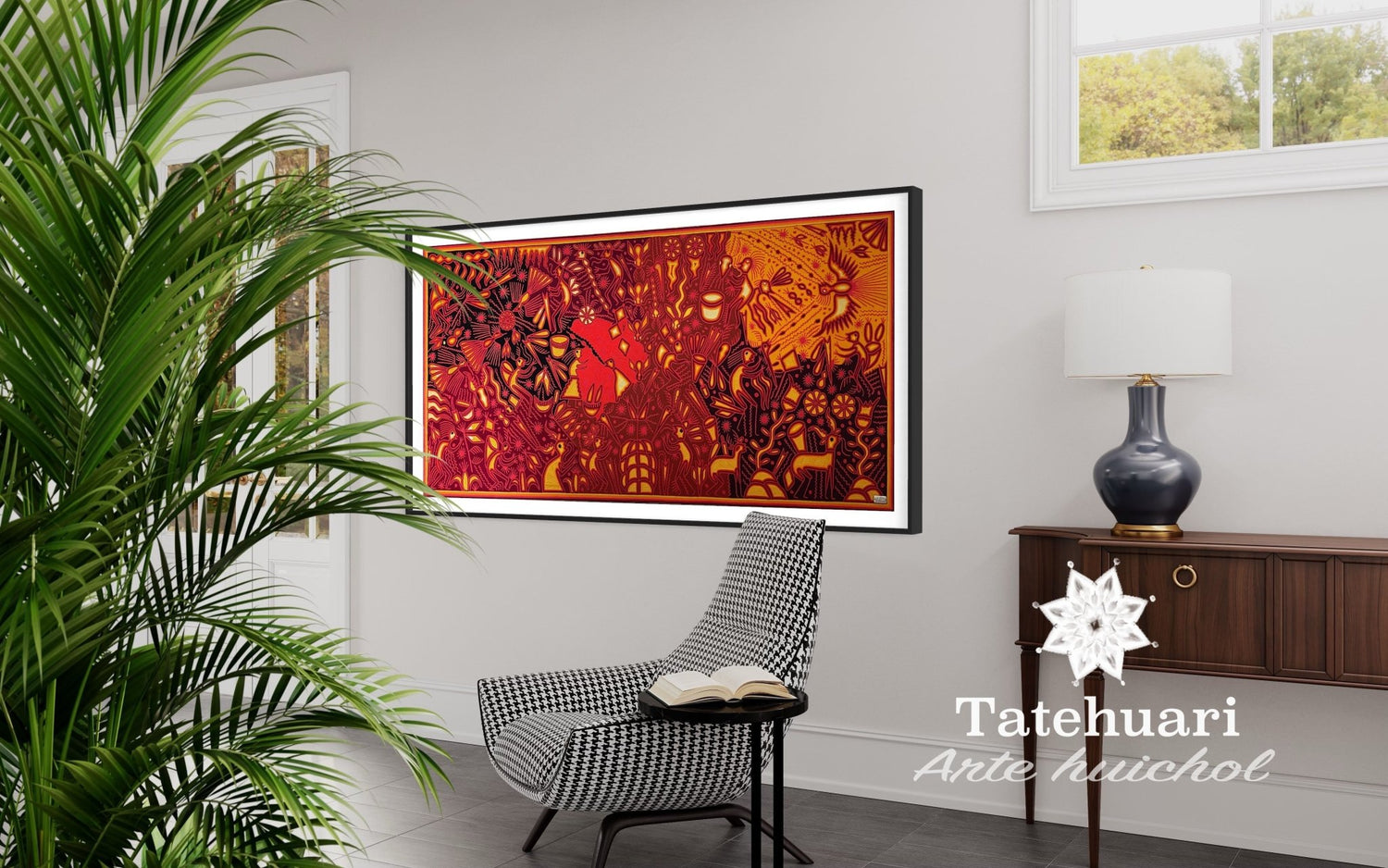 Cuadro o Tabla de Estambre 100 x 200 cms - TATEHUARI, arte huichol