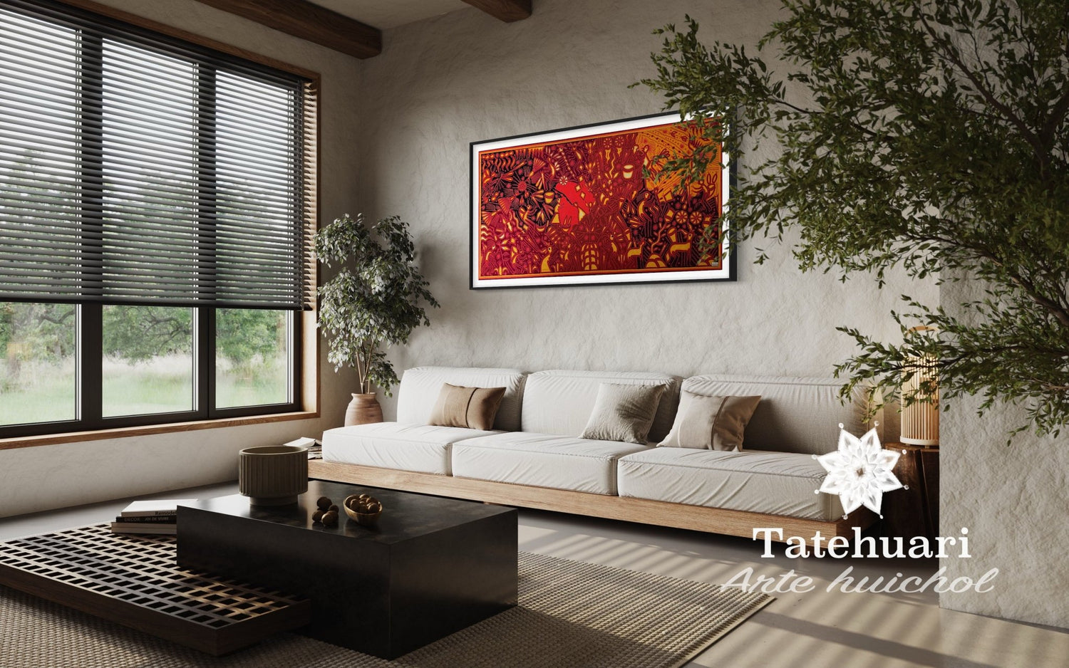 Cuadro o Tabla de Estambre 100 x 200 cms - TATEHUARI, arte huichol