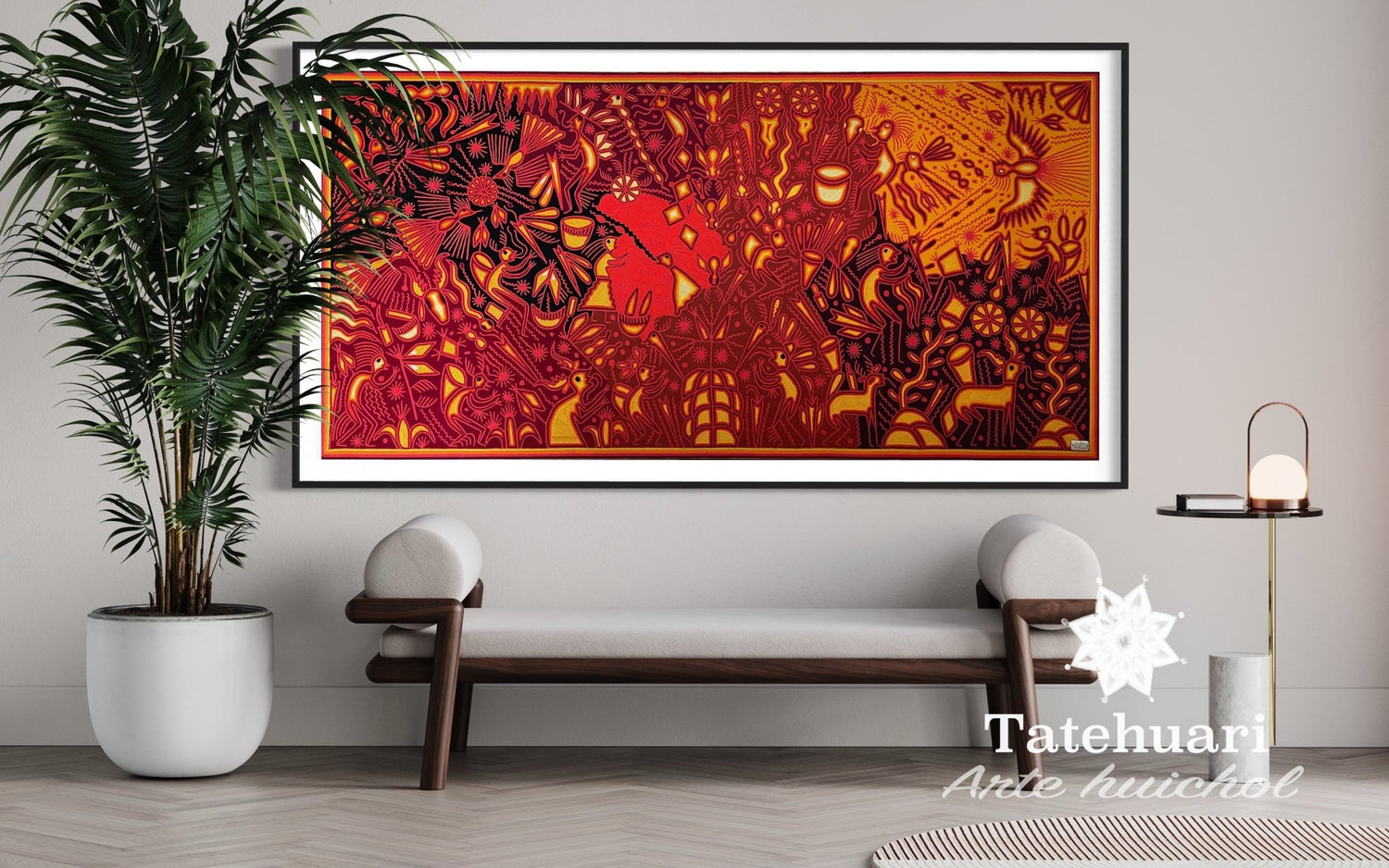 Cuadro o Tabla de Estambre 100 x 200 cms - TATEHUARI, arte huichol