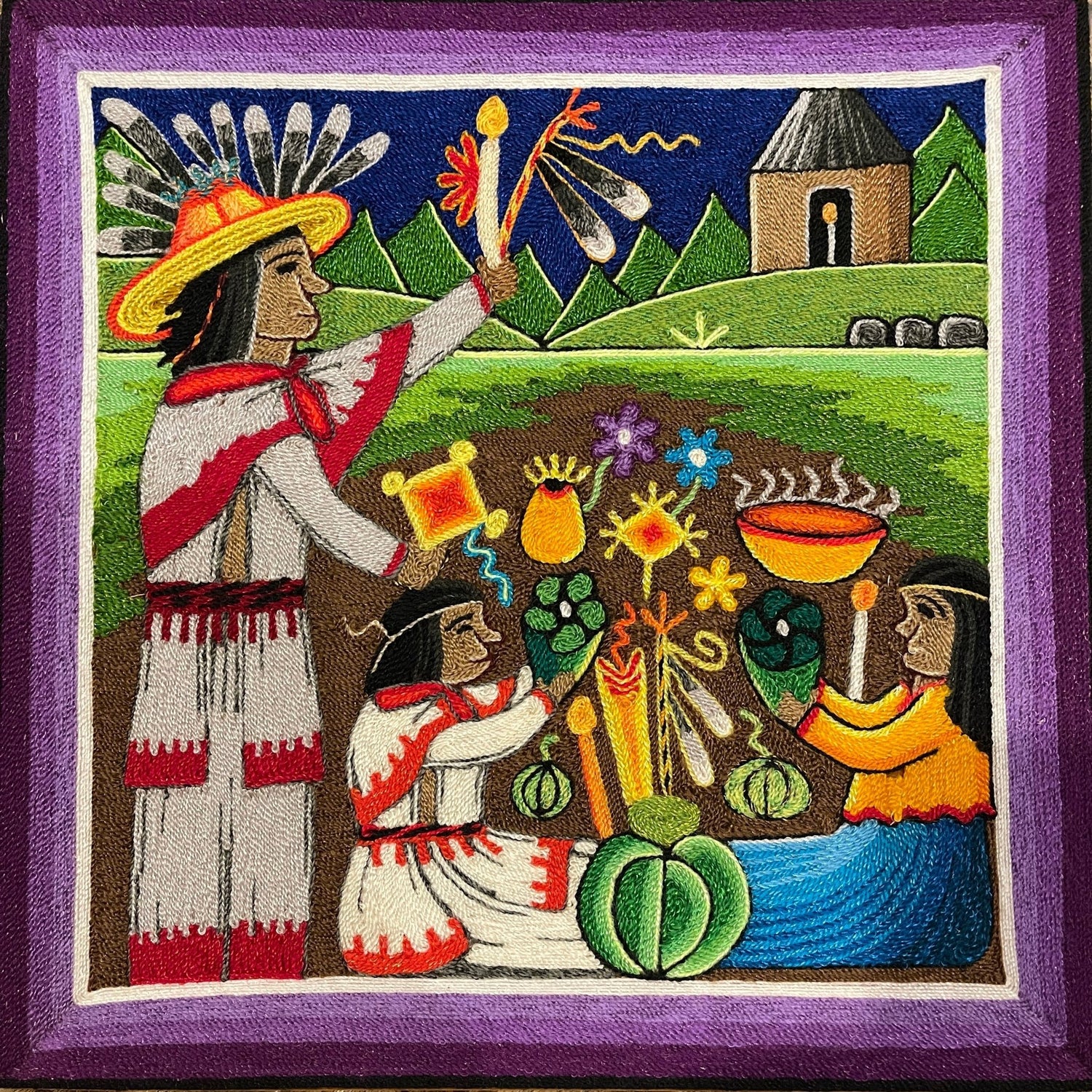 Cuadro de Estambre 3030101 - TATEHUARI, arte huichol