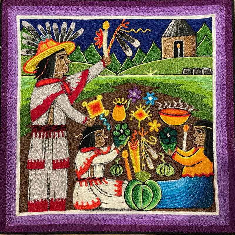 Cuadro de Estambre 3030101 - TATEHUARI, arte huichol