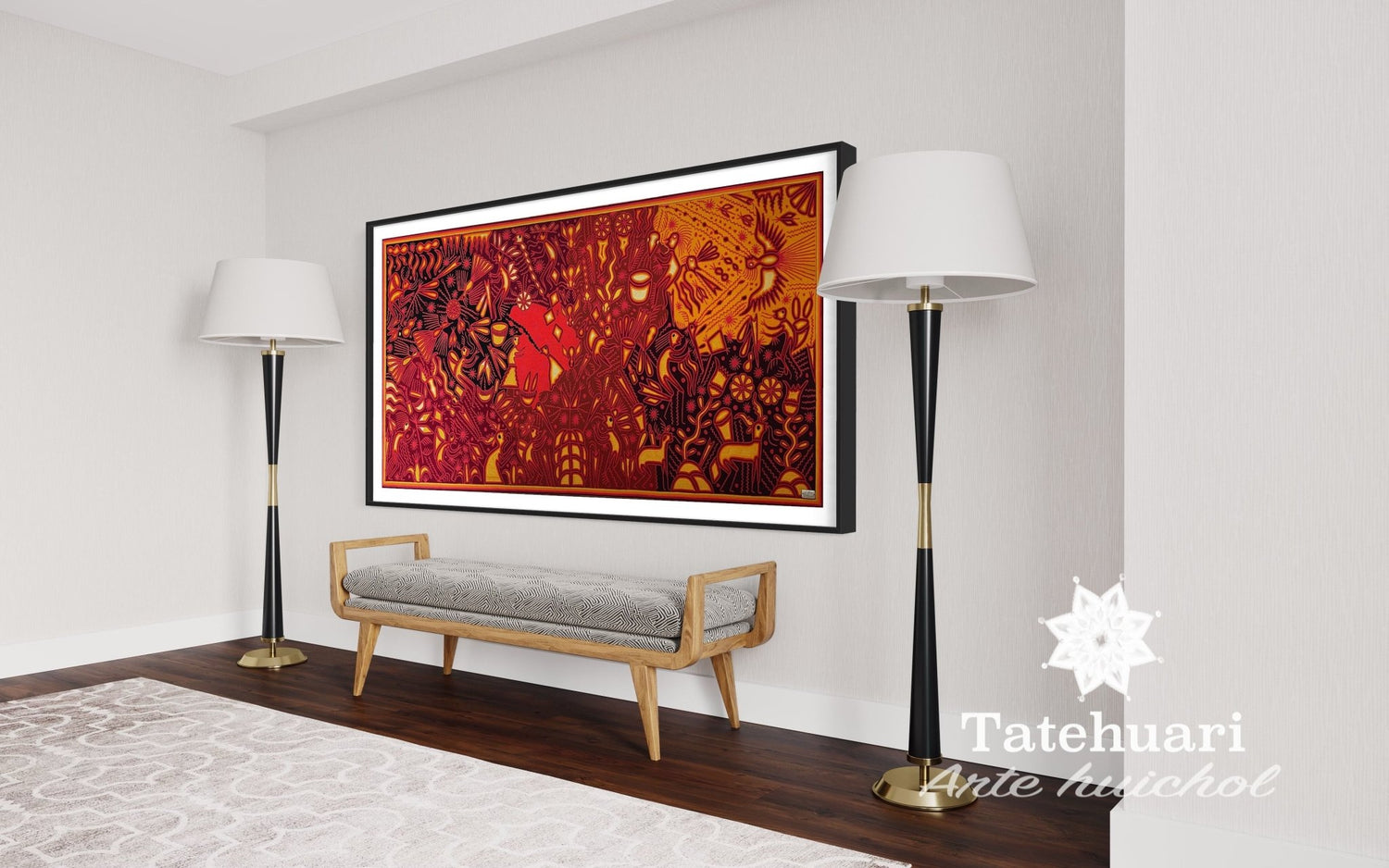 Cuadro o Tabla de Estambre 100 x 200 cms - TATEHUARI, arte huichol